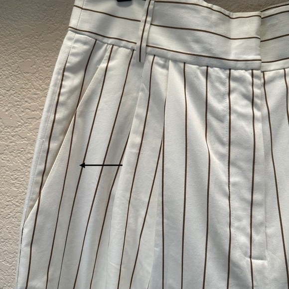 Tibi Bianca Crop Pant Ivory Multi Womens Size 6 High Waist Wide Leg Preppy - Picture 13 of 16